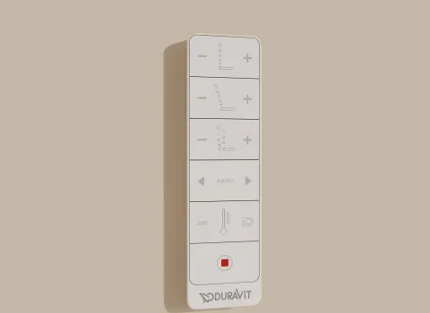 Fernbedienung für Duravit SensoWash D-Neo mit Steuerung der Duschfunktionen.